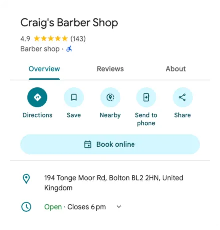Book barbershop appointments from Google Search and Maps